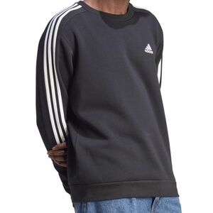 Adidas Essentials 3-Stripes Sweatshirt Black Size M